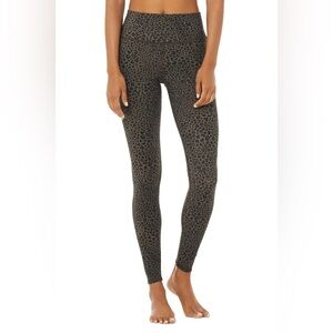 Alo Vapor Leopard Print High Waist Ankle Leggings